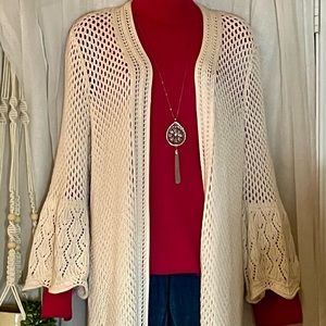 Lane Bryant Crocheted Over-piece, Off white, Size 18/20